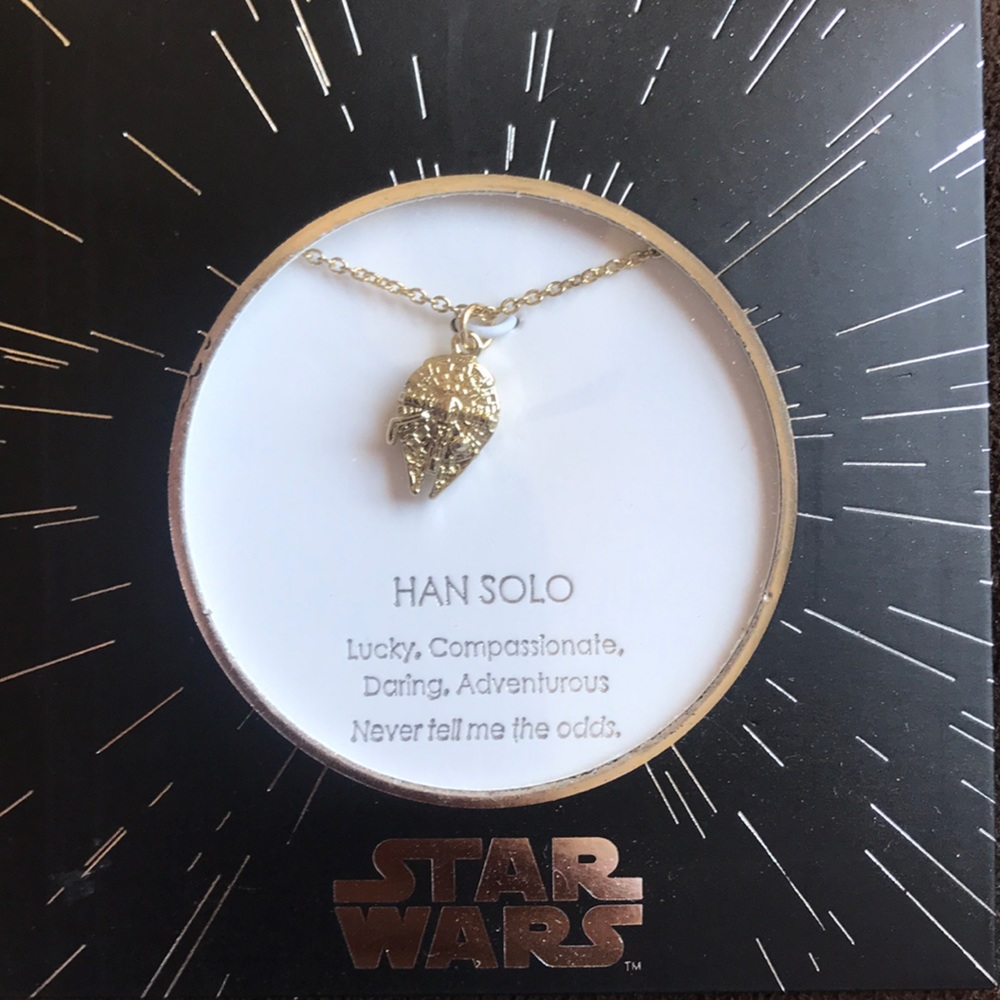gold Star Wars Millennium Falcon necklace jewelry